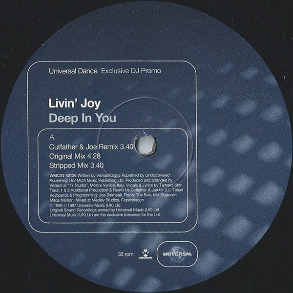 Livin' Joy : Deep In You (2x12", Promo)