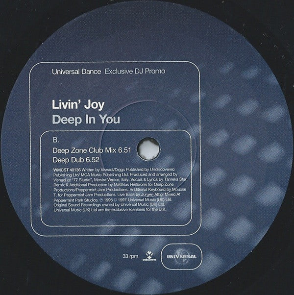 Livin' Joy : Deep In You (2x12", Promo)