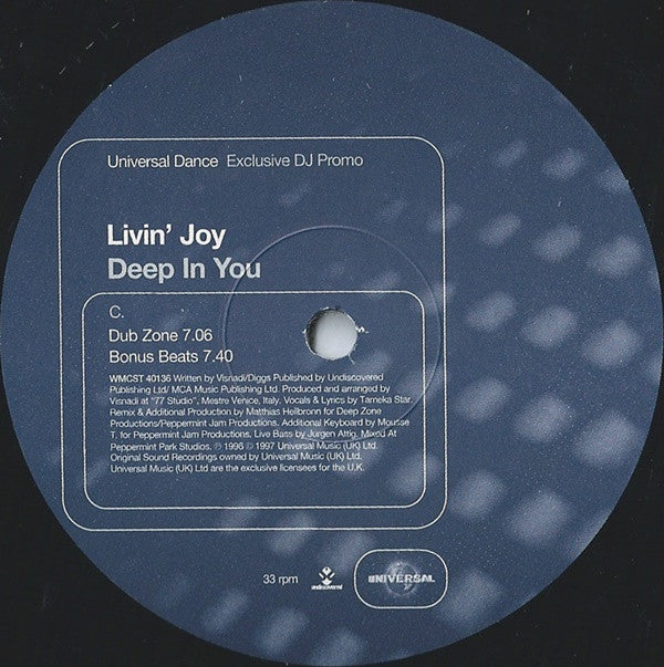 Livin' Joy : Deep In You (2x12", Promo)