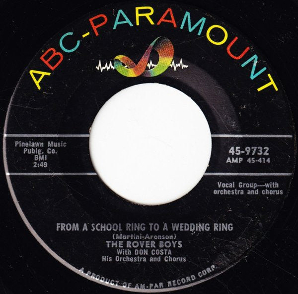 The Rover Boys : Young Love / From A School Ring To A Wedding Ring (7", Single)