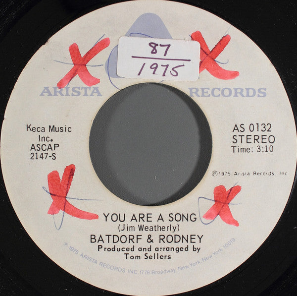 Batdorf & Rodney : You Are A Song (7", Single)