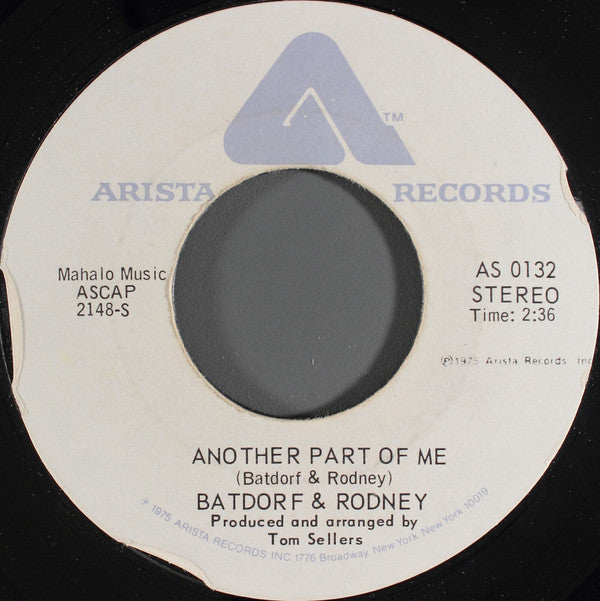 Batdorf & Rodney : You Are A Song (7", Single)