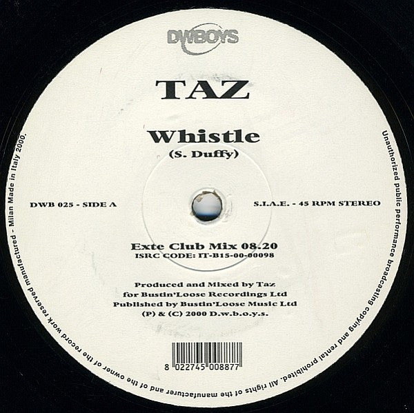 Taz (9) : Whistle (12", S/Sided)