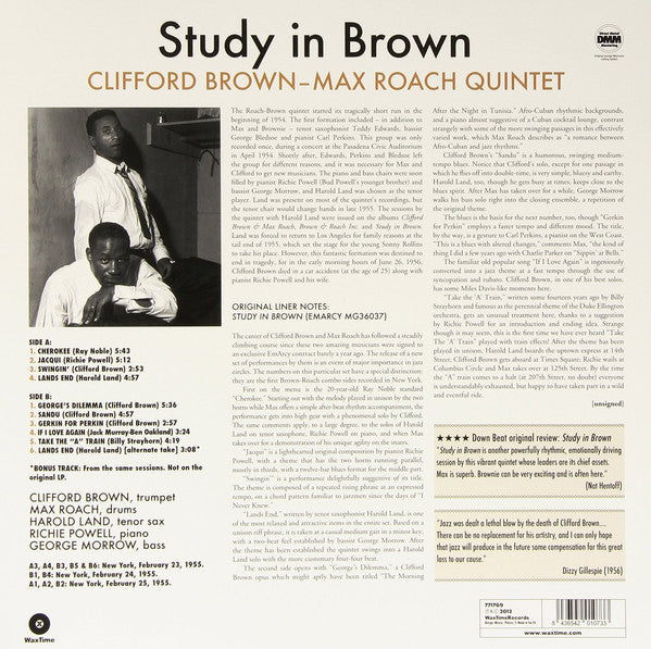 Clifford Brown And Max Roach : Study In Brown (LP, Album, Ltd, RE, RM, 180)