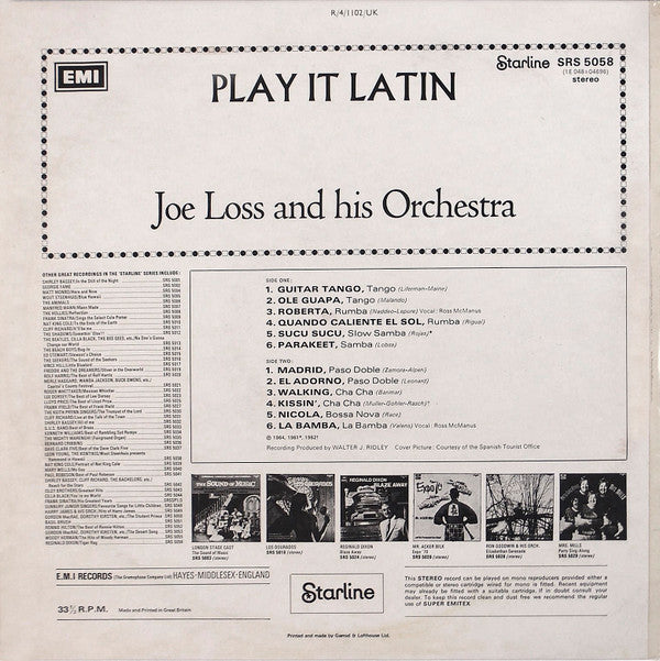 Joe Loss & His Orchestra : Play It Latin (LP, RE)