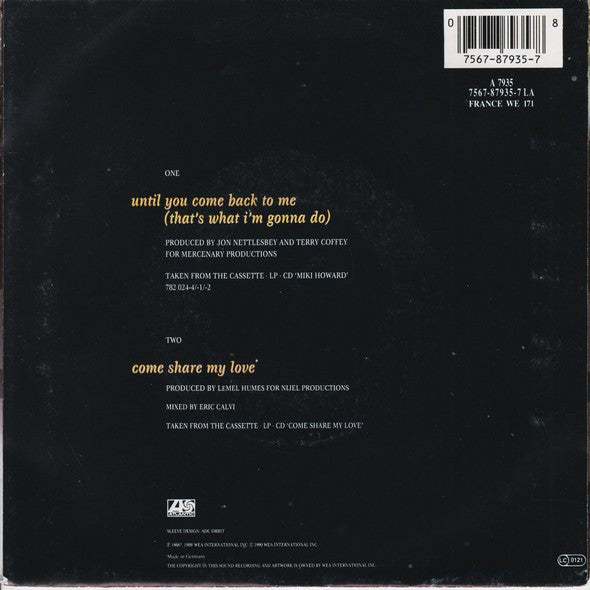 Miki Howard : Until You Come Back To Me (That's What I'm Gonna Do) (7", Single)