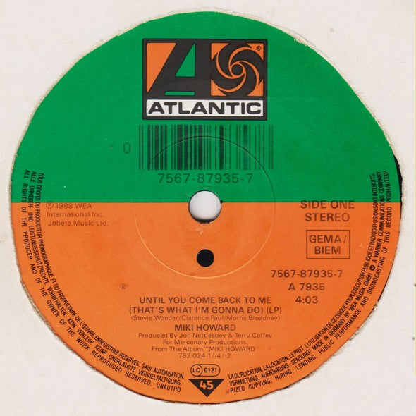 Miki Howard : Until You Come Back To Me (That's What I'm Gonna Do) (7", Single)