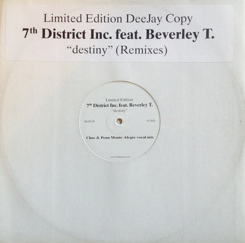 7th District Inc. : Destiny (Remixes) (12", Ltd, Promo)