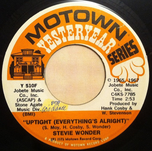 Stevie Wonder : Uptight (Everything's Alright) / Castles In The Sand (7", Single, RE)
