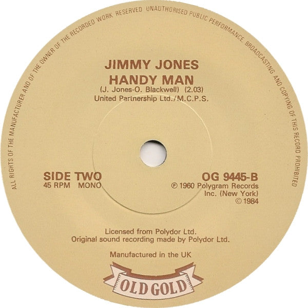 Jimmy Jones : Good Timin' (7", Single, Mono, RE)