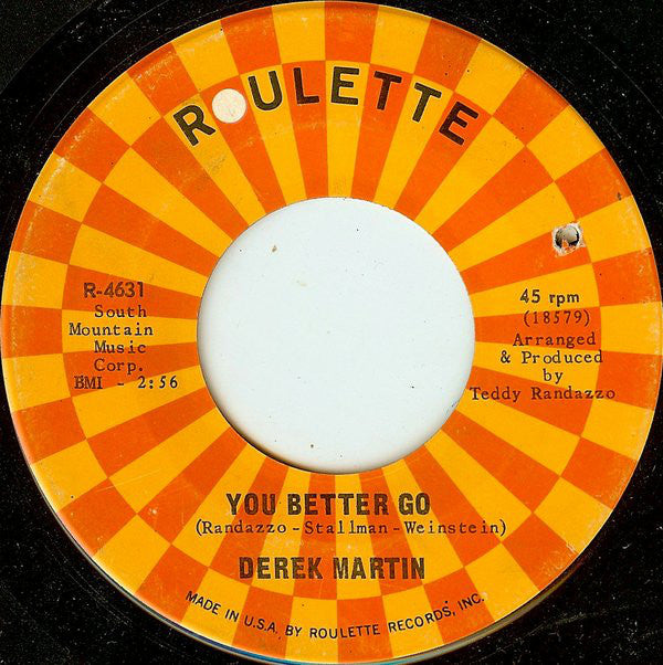 Derek Martin : You Better Go / You Know (7", Single)