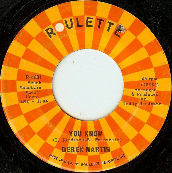Derek Martin : You Better Go / You Know (7", Single)