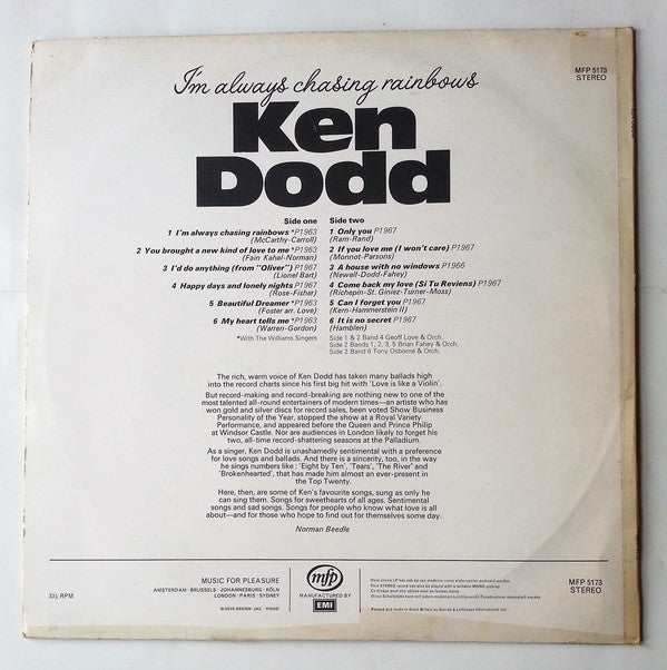 Ken Dodd : I'm Always Chasing Rainbows (LP, Comp)