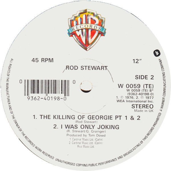 Rod Stewart : Broken Arrow (10", M/Print, Sin)