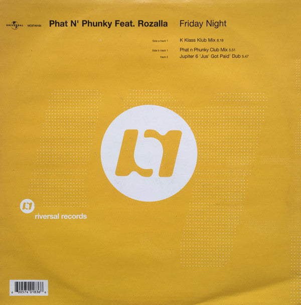 Phat 'N' Phunky Feat. Rozalla : Friday Night (12")