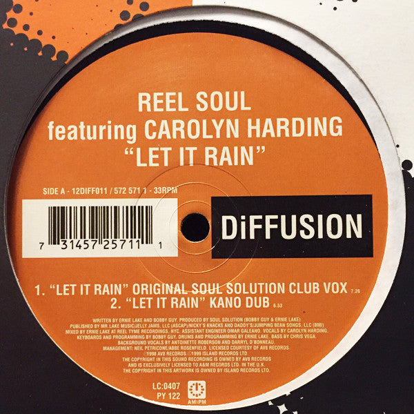 Reel Soul Featuring Carolyn Harding : Let It Rain (12")
