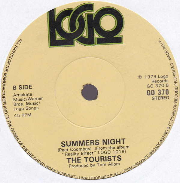 The Tourists : I Only Want To Be With You (7", Single, Sol)