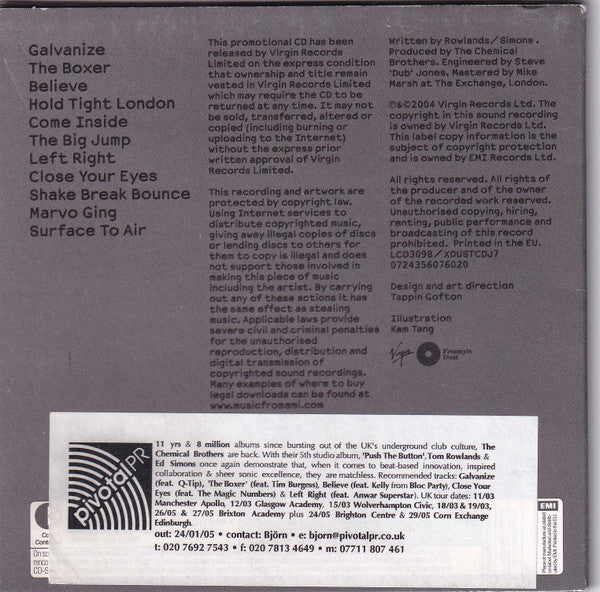The Chemical Brothers : Push The Button (CD, Album, Copy Prot., Promo)