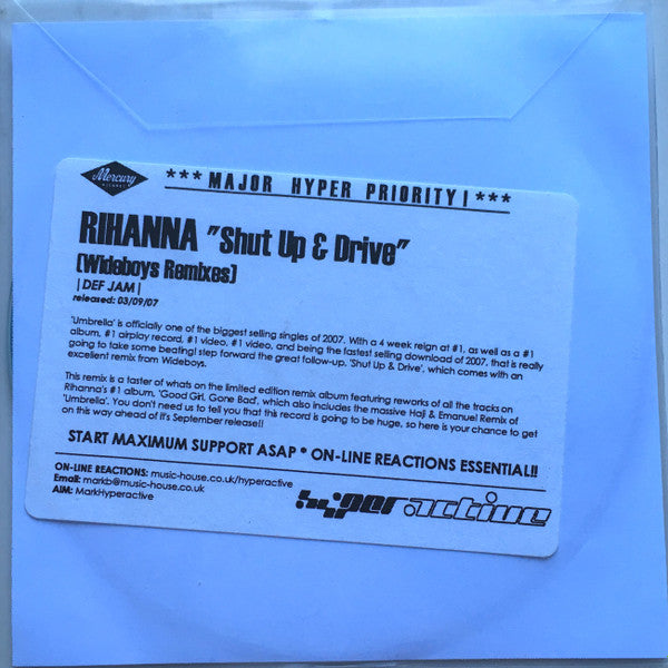 Rihanna : Shut Up And Drive (CDr, Single, Promo)