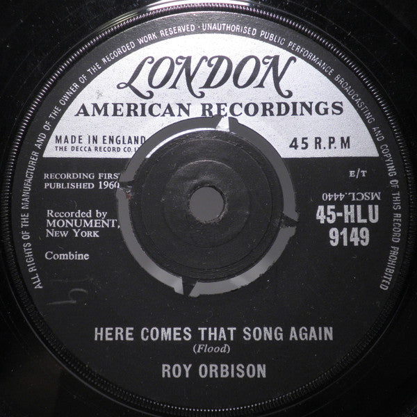 Roy Orbison : Only The Lonely (Know How I Feel) (7", Single)