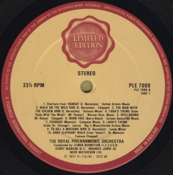 Royal Philharmonic Orchestra : 20 Great Movie Themes (LP, Comp, Ltd)