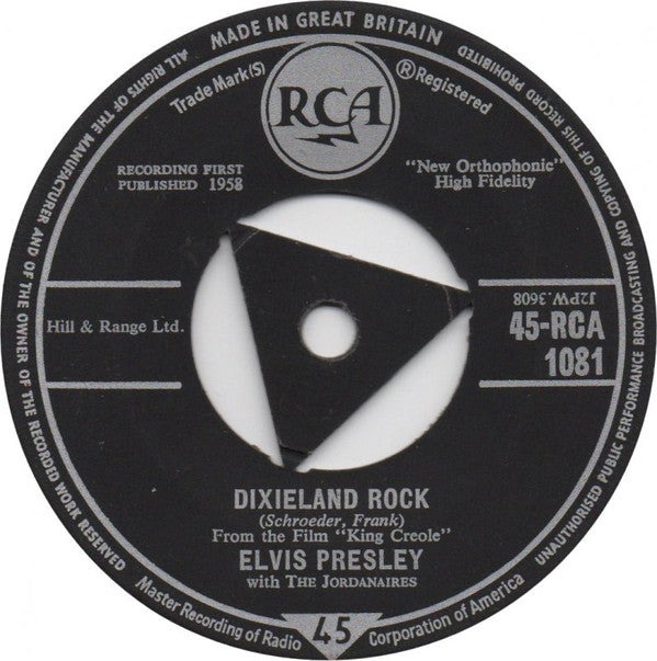 Elvis Presley With The Jordanaires : King Creole (7", Single)