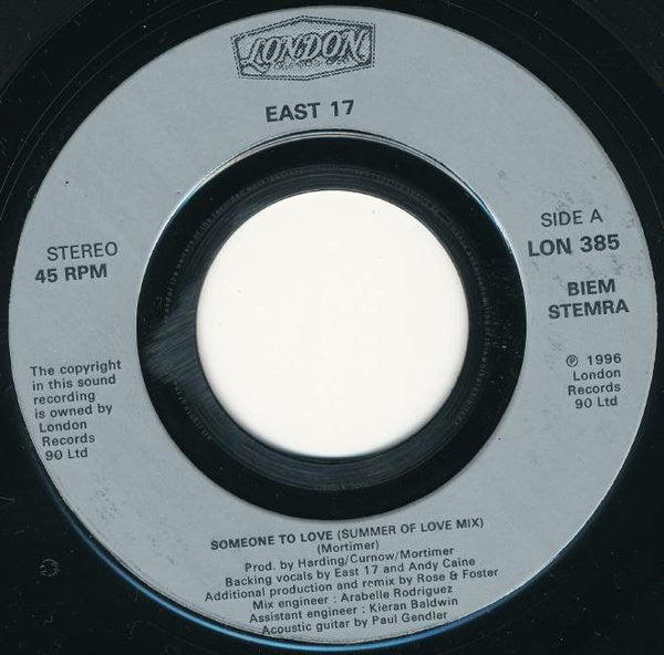 East 17 : Someone To Love (7", Jukebox)