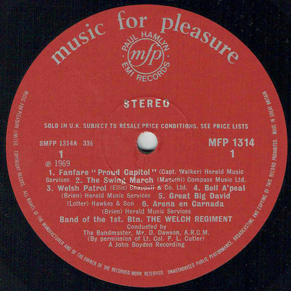 The Band Of The 1st Bn. The Welch Regiment : The Band Of The 1st Bn. The Welch Regiment (LP)