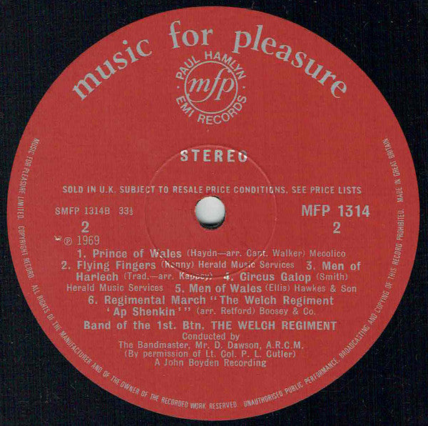 The Band Of The 1st Bn. The Welch Regiment : The Band Of The 1st Bn. The Welch Regiment (LP)