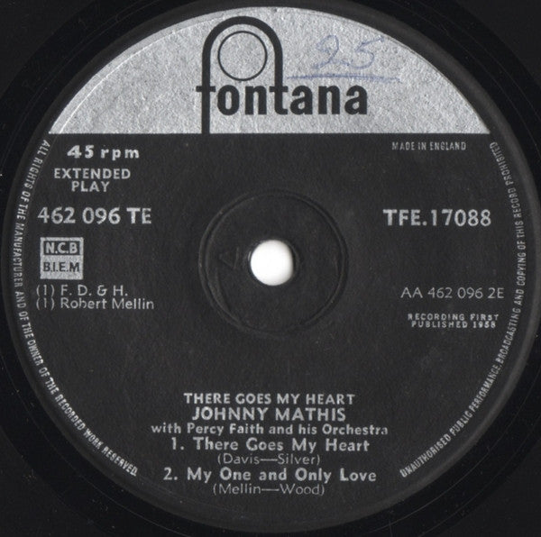 Johnny Mathis : There Goes My Heart (7", EP, Sol)