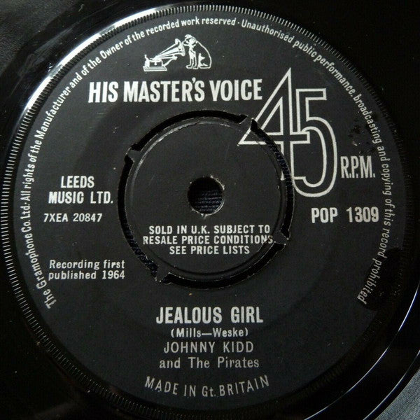 Johnny Kidd & The Pirates : Jealous Girl (7", Single)