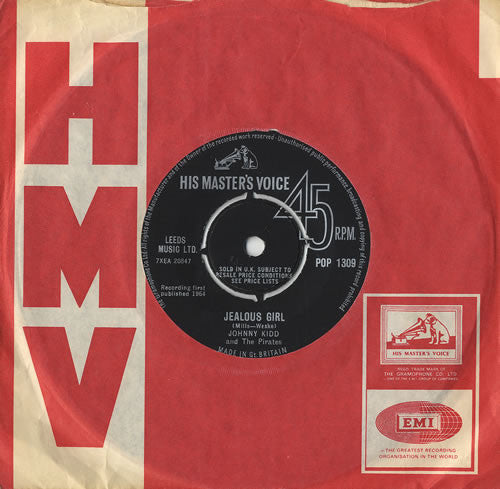 Johnny Kidd & The Pirates : Jealous Girl (7", Single)