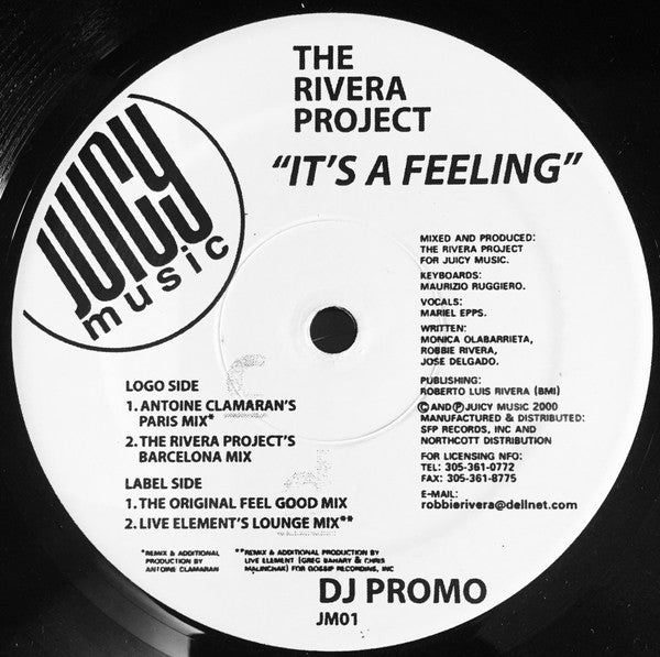 The Rivera Project : It's A Feeling (2x12", Promo)