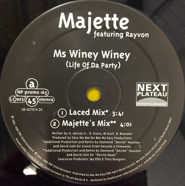 Majette : Ms. Winey Winey (Life Of Da Party) (12")