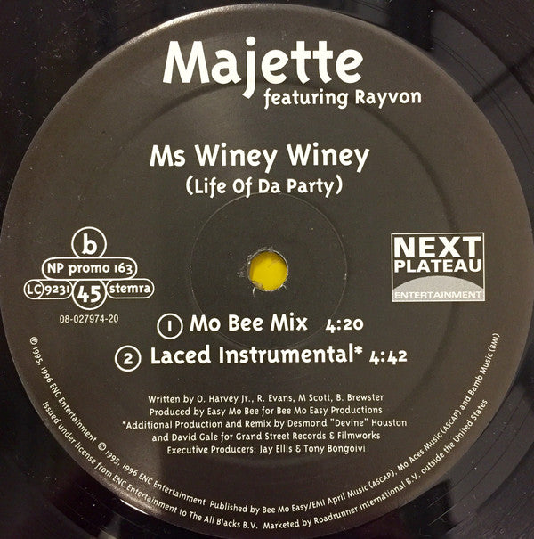 Majette : Ms. Winey Winey (Life Of Da Party) (12")