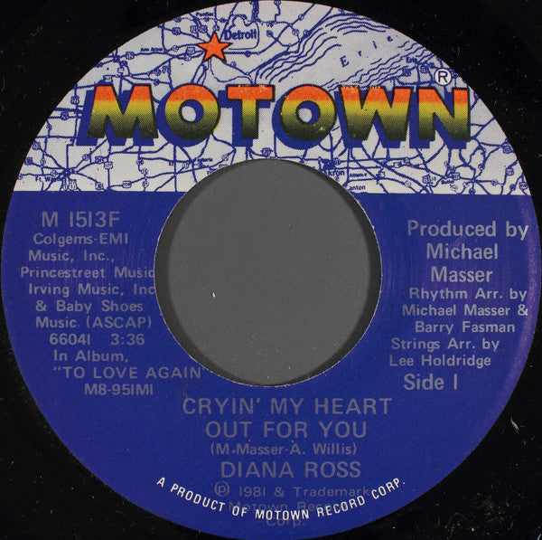 Diana Ross : Cryin' My Heart Out For You / To Love Again (7")