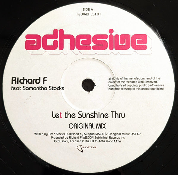 Richard F* Feat Samantha Stocks : Let The Sunshine Thru (12")