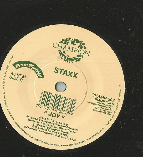 Staxx : Joy (7", Single)