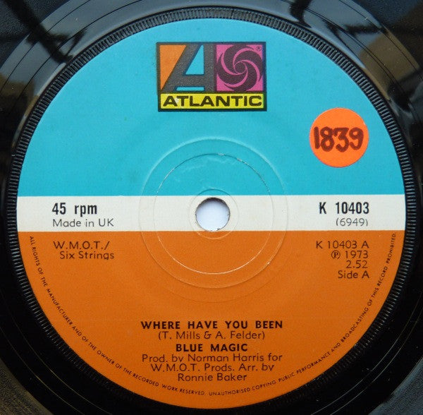 Blue Magic : Where Have You Been (7", Sol)