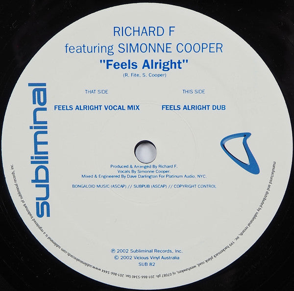 Richard F. Featuring Simonne Cooper : Feels Alright (12")