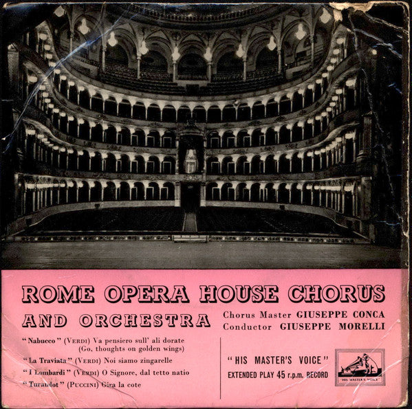 Coro Del Teatro Dell'Opera Di Roma And Orchestra Del Teatro Dell'Opera Di Roma : Italian Operatic Choruses (7")