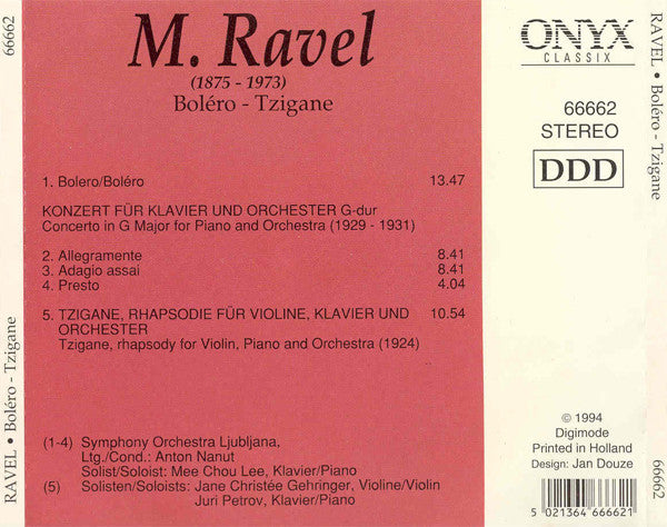 Maurice Ravel : Boléro • Tzigane (CD, Comp)