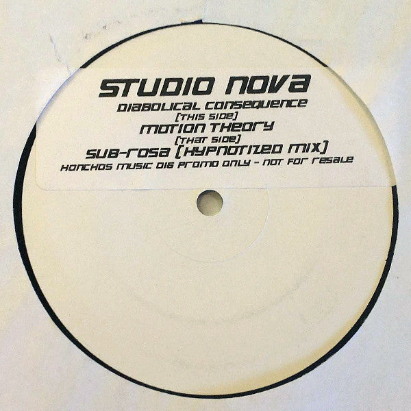 Studio Nova : Diabolical Consequence (12", Promo, W/Lbl, Sti)