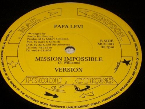 Papa Levi : Mission Impossible (12")