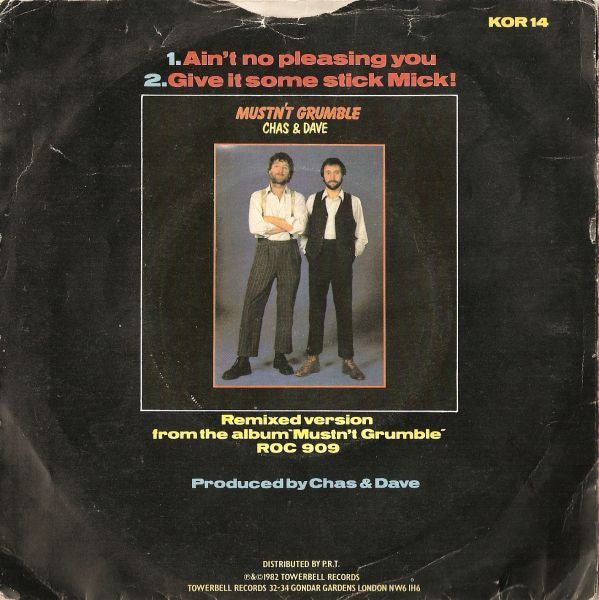 Chas And Dave : Ain't No Pleasing You (7", Single, Sol)
