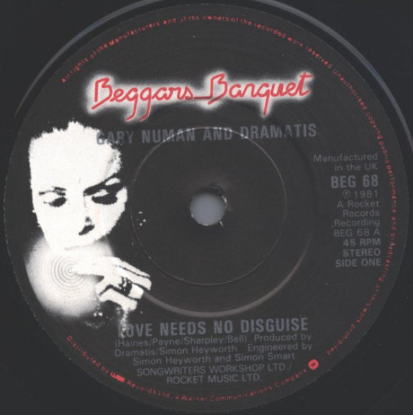 Gary Numan And Dramatis : Love Needs No Disguise (7", Single)