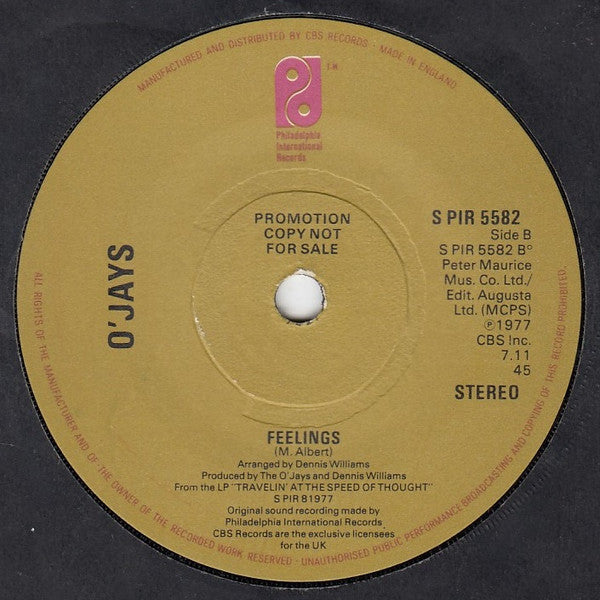 The O'Jays : We're All In This Thing Together (7", Promo)