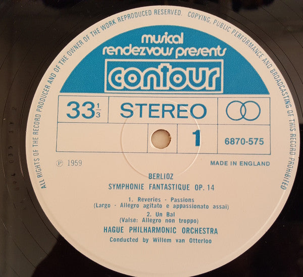 Hector Berlioz, The Hague Philharmonic, Willem Van Otterloo : Symphonie Fantastique (LP, RE)