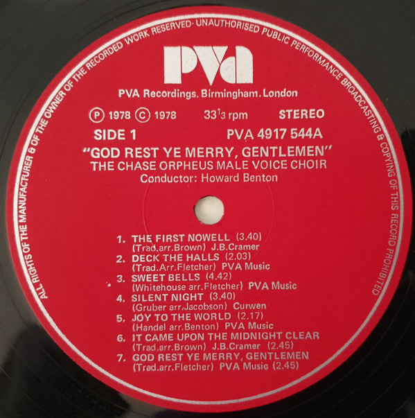 Chase Orpheus Male Voice Choir : God Rest Ye Merry, Gentlemen (LP, Album)