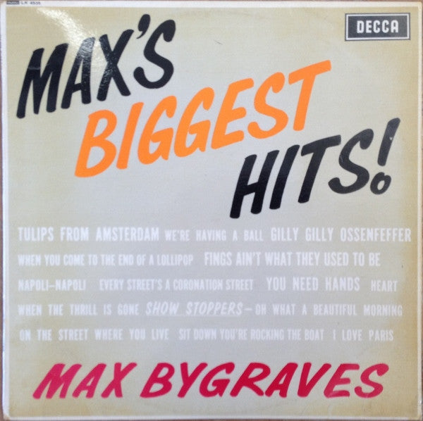 Max Bygraves : Max's Biggest Hits!  (LP, Comp, Mono)